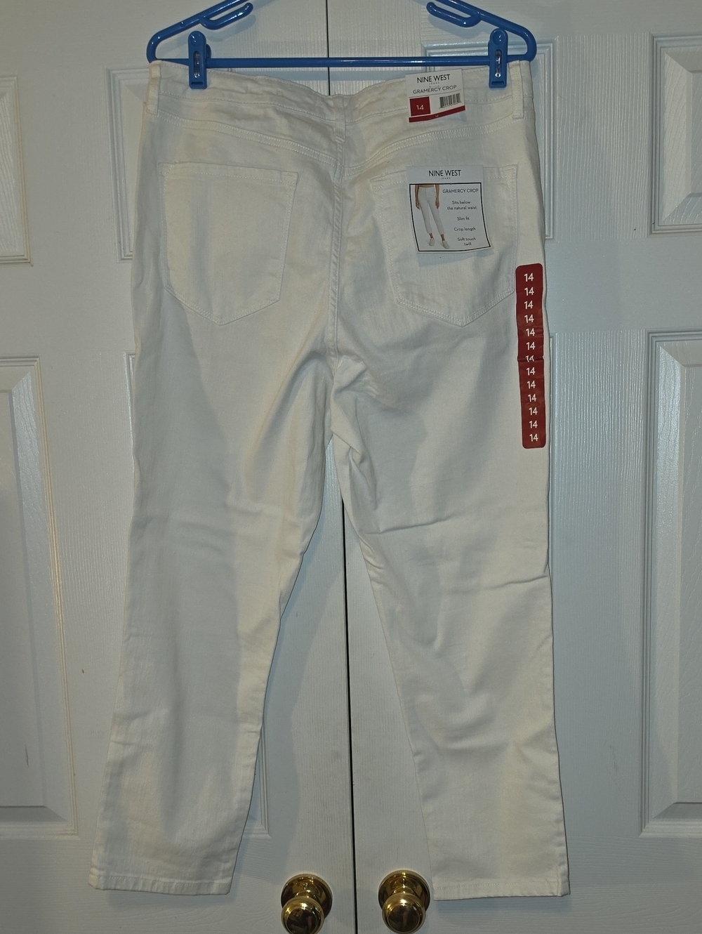 Nine West White Straight-Leg Crop Jeans